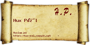 Hux Pál névjegykártya